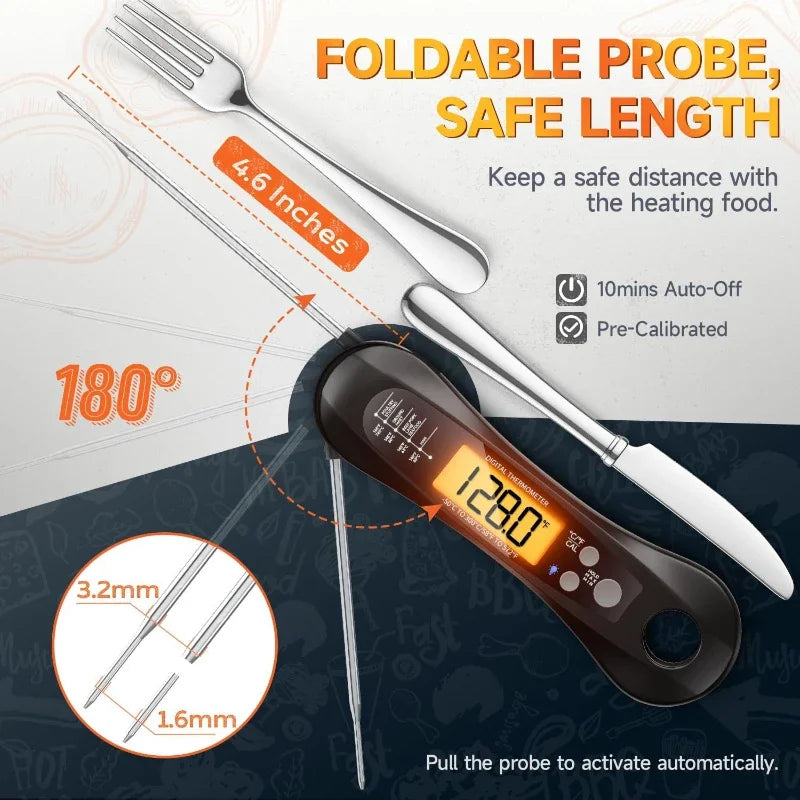 Foldable Digital Food & Meat Thermometer
